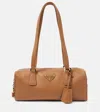 Prada Medium Re-nylon And Leather Shoulder Bag In Brown