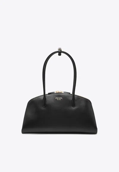 Prada Logo Leather Top Handle Bag