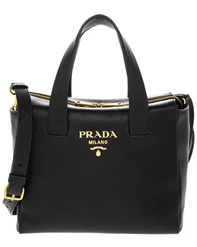 Prada Logo Leather Tote
