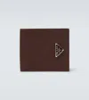 Prada Logo Leather Wallet In Brown