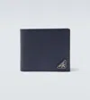 Prada Saffiano Leather Wallet With Triangle Logo In Blue