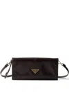 Prada Womens Brown Logo-embellished Leather Wallet In Brown
