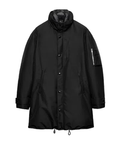 Prada Logo-lettering Coat In Black  