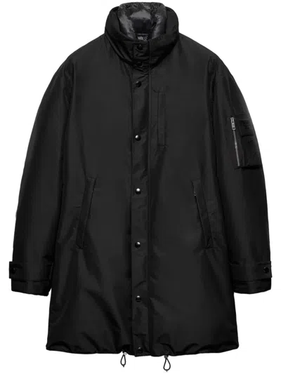 Prada Mens Black Stand-collar Down-filled Woven Jacket