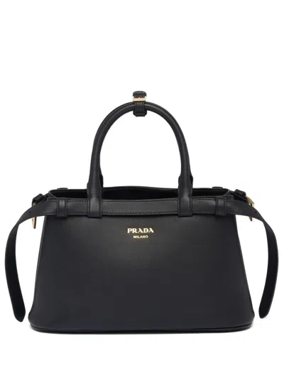 Prada Logo-lettering Leather Tote Bag