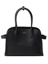 Prada Soft Grain Leather Shoulder Bag In Black