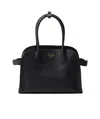 Prada Soft Grain Leather Shoulder Bag In Black
