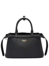Prada Logo-lettering Leather Tote Bag In Black