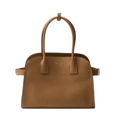 PRADA PRADA LOGO-LETTERING MEDIUM TOP HANDLE BAG