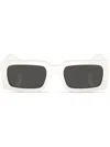 Prada Acetate Rectangular Sunglasses In White