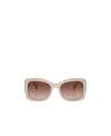 Prada Logo-lettering Square-frame Sunglasses In Beige