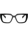 Prada Logo-lettering Square Glasses In Schwarz