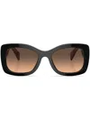 Prada Womens Purple Pr A08s Oval-frame Acetate Sunglasses In Black