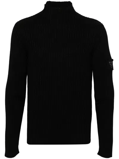 Prada Logo Lettering Sweater In Black
