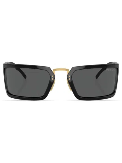 PRADA LOGO-LETTERING WRAPAROUND SUNGLASSES