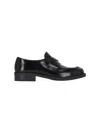 Prada Chocolate Moccasin In Black Patent Leather Men In Black