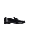 Prada Leather Loafers Triangle Logo In Black