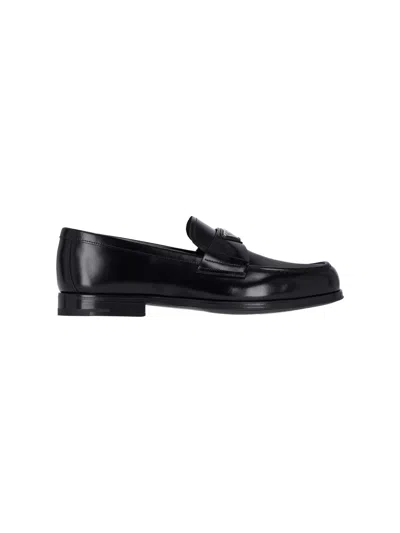 Prada Logo Loafers In Black  