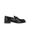 Prada Logo-plaque Leather Loafers In Black  
