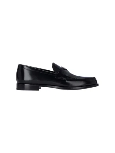 Prada Logo Loafers In Black  