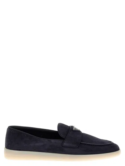 Prada Logo Loafers Blue