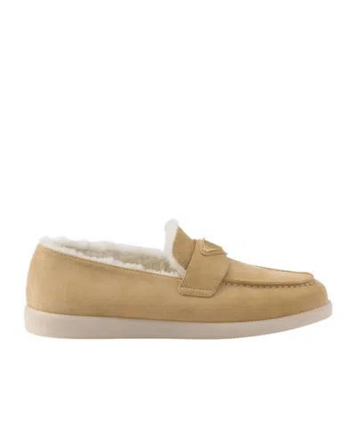 PRADA PRADA TRIANGLE-LOGO SLIP-ON LOAFERS