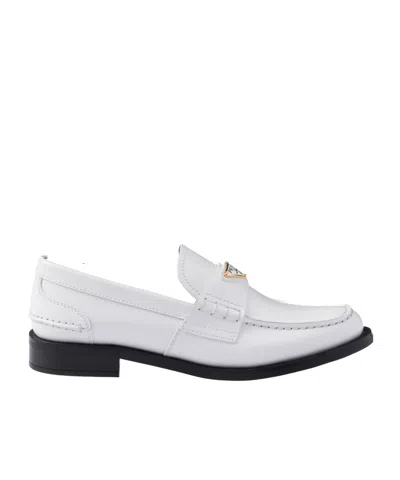 PRADA PRADA TRIANGLE-LOGO SLIP-ON LOAFERS