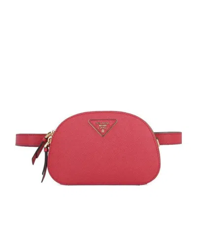 Prada Logo Logo Bag In Red