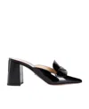 Prada Logo Logo Muller High Heels In Black