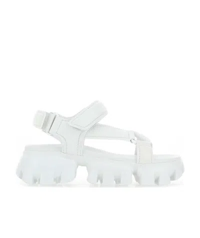 Prada Logo Logo Sandals In White