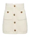 Prada Wool Button Miniskirt In White