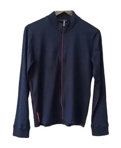 Prada Logo Long-sleeved Casual Jacket In Black