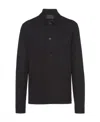 Prada Button-up Long-sleeve Shirt In Black