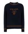 Prada Logo Long-sleeved Sweater In Black