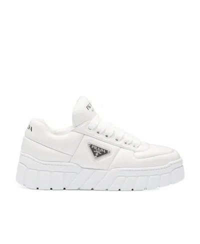 Prada Logo Low-cut Casual Shoes In White