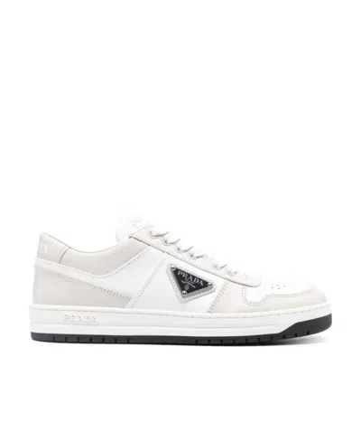 Prada Logo Low-top Casual Shoes In White