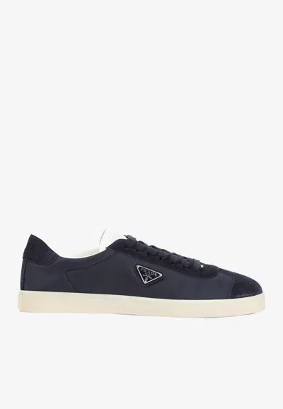 Prada Logo Low-top Sneakers In Blue