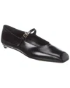 Prada Mary-jane Leather Ballet Flats In Black