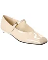 Prada Leather Ballerinas With Patent Finish And Round Toe In White