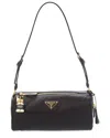 Prada Medium Shoulder Bag In Re-nylon And Leather In Black