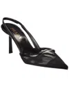 Prada Logo Mesh & Leather Pointy-toe Slingback Pump
