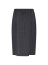 Prada Tailored Anthracite Skirt With Elastic Waistband
