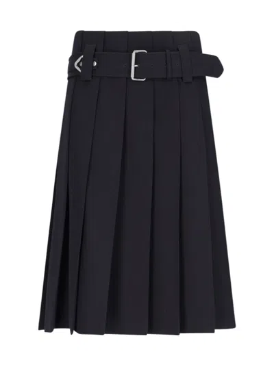 PRADA LOGO MIDI SKIRT