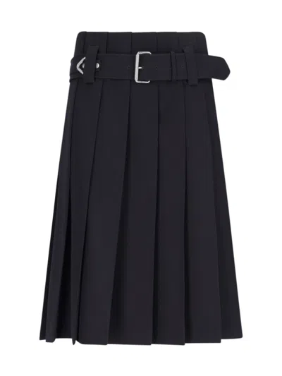 PRADA LOGO MIDI SKIRT