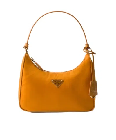 Prada Logo Mini Bag In Orange