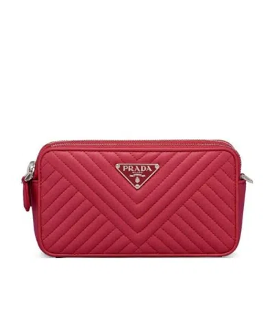 Prada Logo Mini Bag In Red