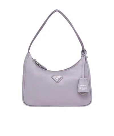 Prada Logo Mini Handbag In Purple