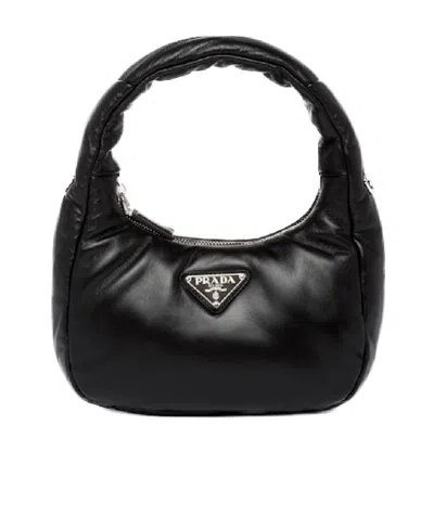 Prada Logo Mini Shoulder Bag In Black
