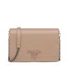 Prada Logo Mini Shoulder Bag In Brown