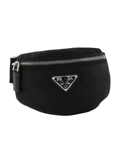 Prada Logo Mini Waist Pack In Black